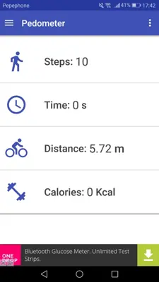 Pedometer android App screenshot 0