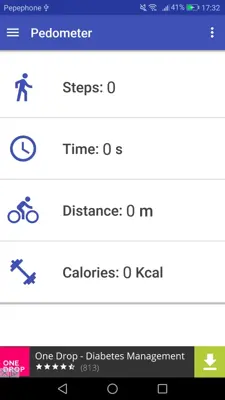 Pedometer android App screenshot 1